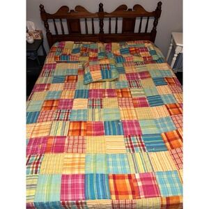 The Company Store Patchwork Quilt Pillow Shams Throw Pillow Set Needs Repair